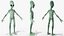 green alien rigged 3D model