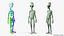 green alien rigged 3D model