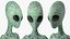 green alien rigged 3D model