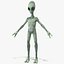 green alien rigged 3D model