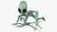 green alien rigged 3D model