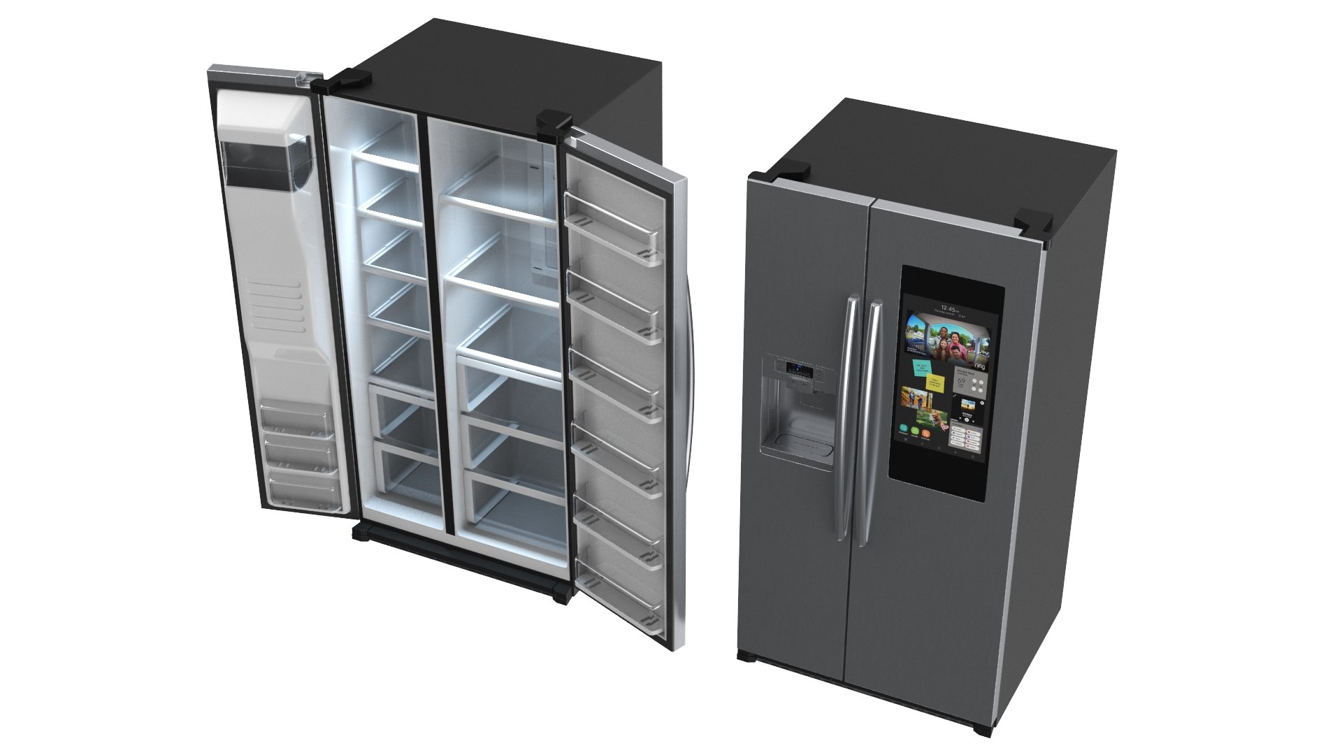 Smart Fridge Opened And Closed Door Model - TurboSquid 1842622
