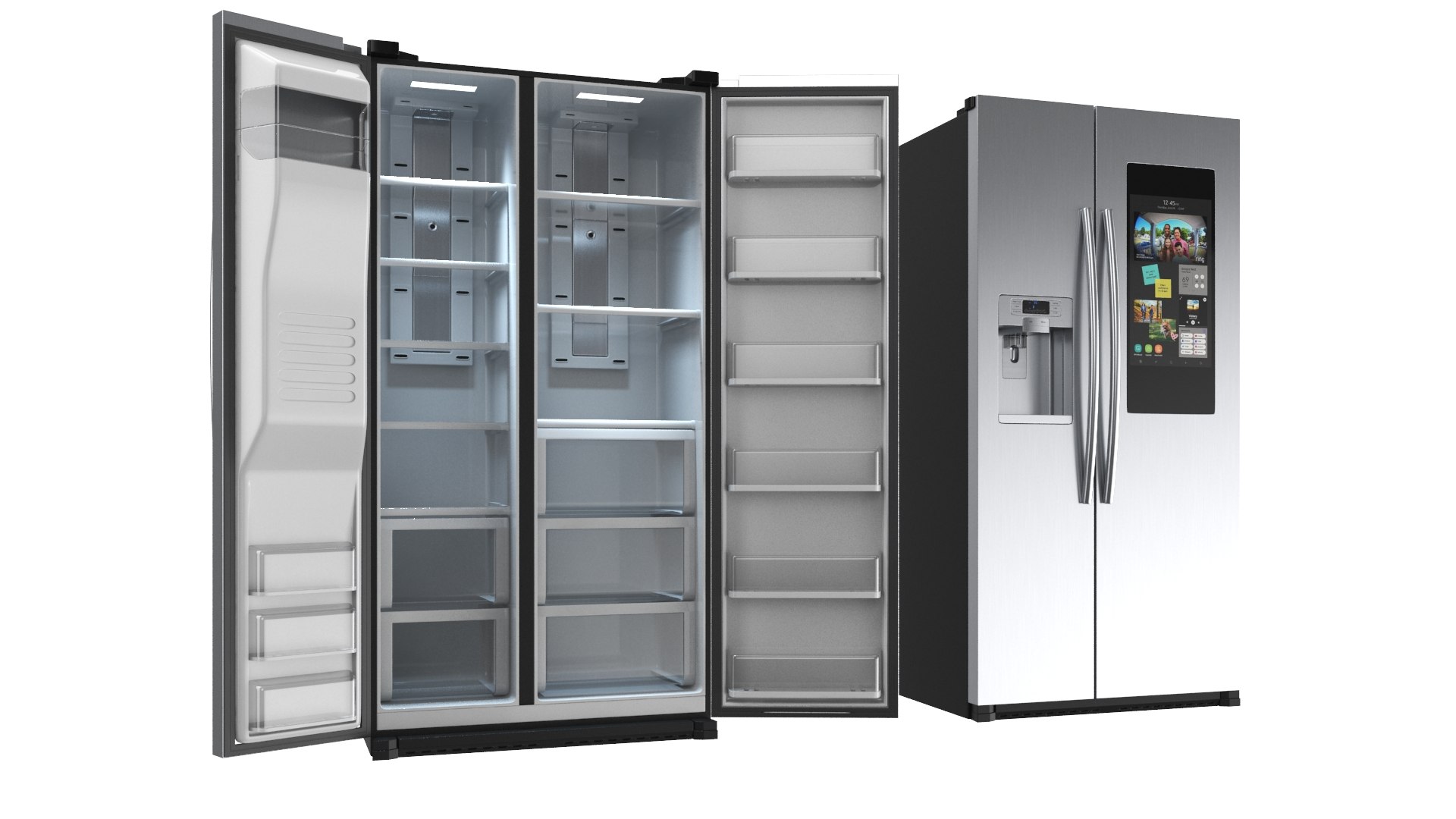 Smart Fridge Opened And Closed Door Model - TurboSquid 1842622