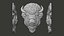 Bison Face Bas-relief Animal Sculpture 3D model