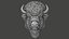 Bison Face Bas-relief Animal Sculpture 3D model