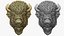 Bison Face Bas-relief Animal Sculpture 3D model