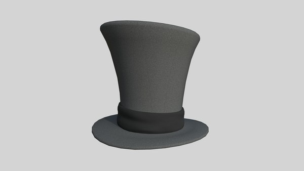 Top Hat 04 Gray Black - Character Fashion Design 3D model