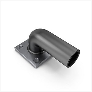 Square Flange Steel With Pipe  PBR 3D model