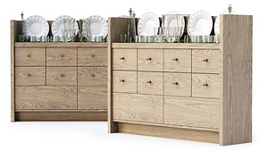 Mira restaurant cabinet with dishes V3  by Bpoint Design 3D model
