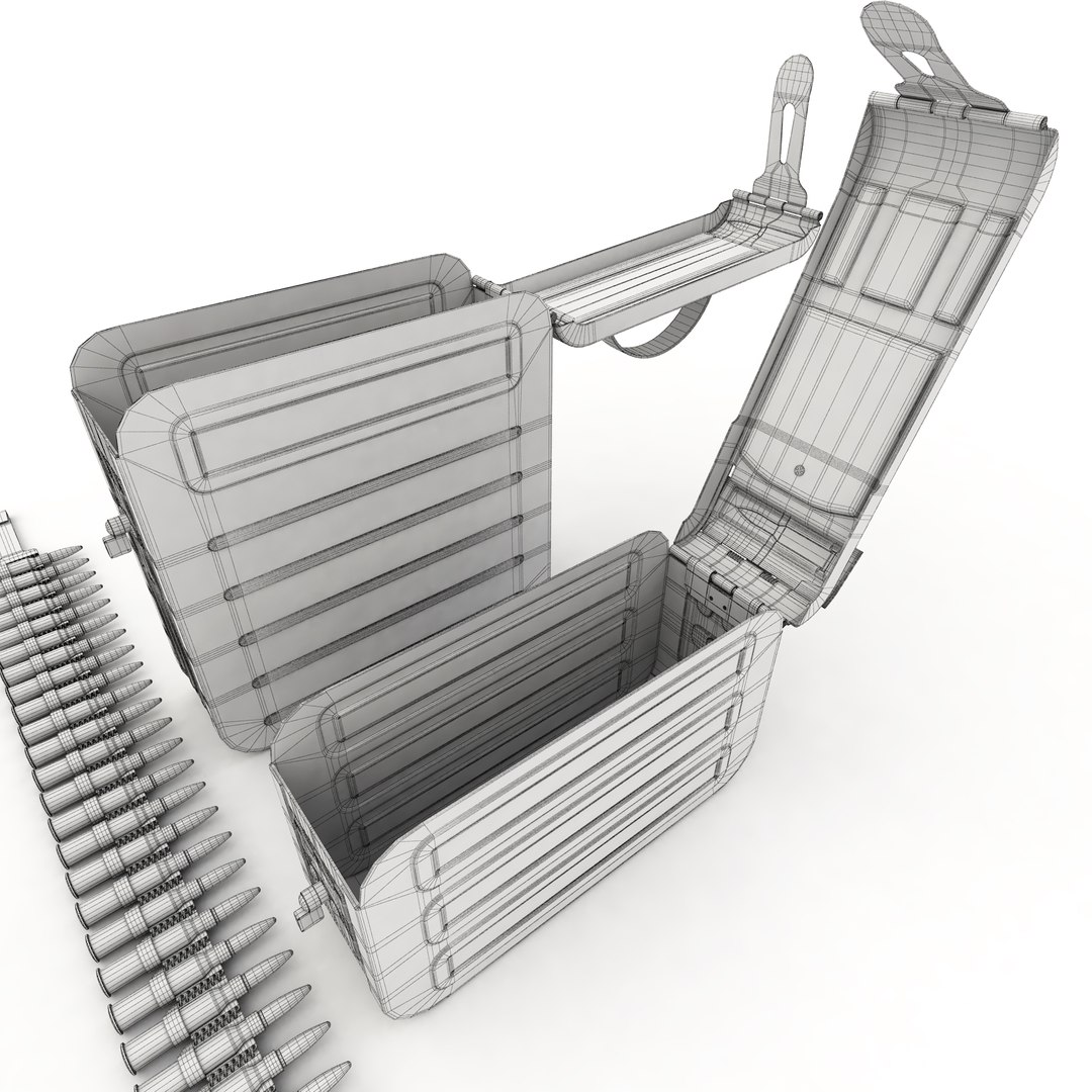 3D Model Ammunition Boxes Machine Gun - TurboSquid 1273649
