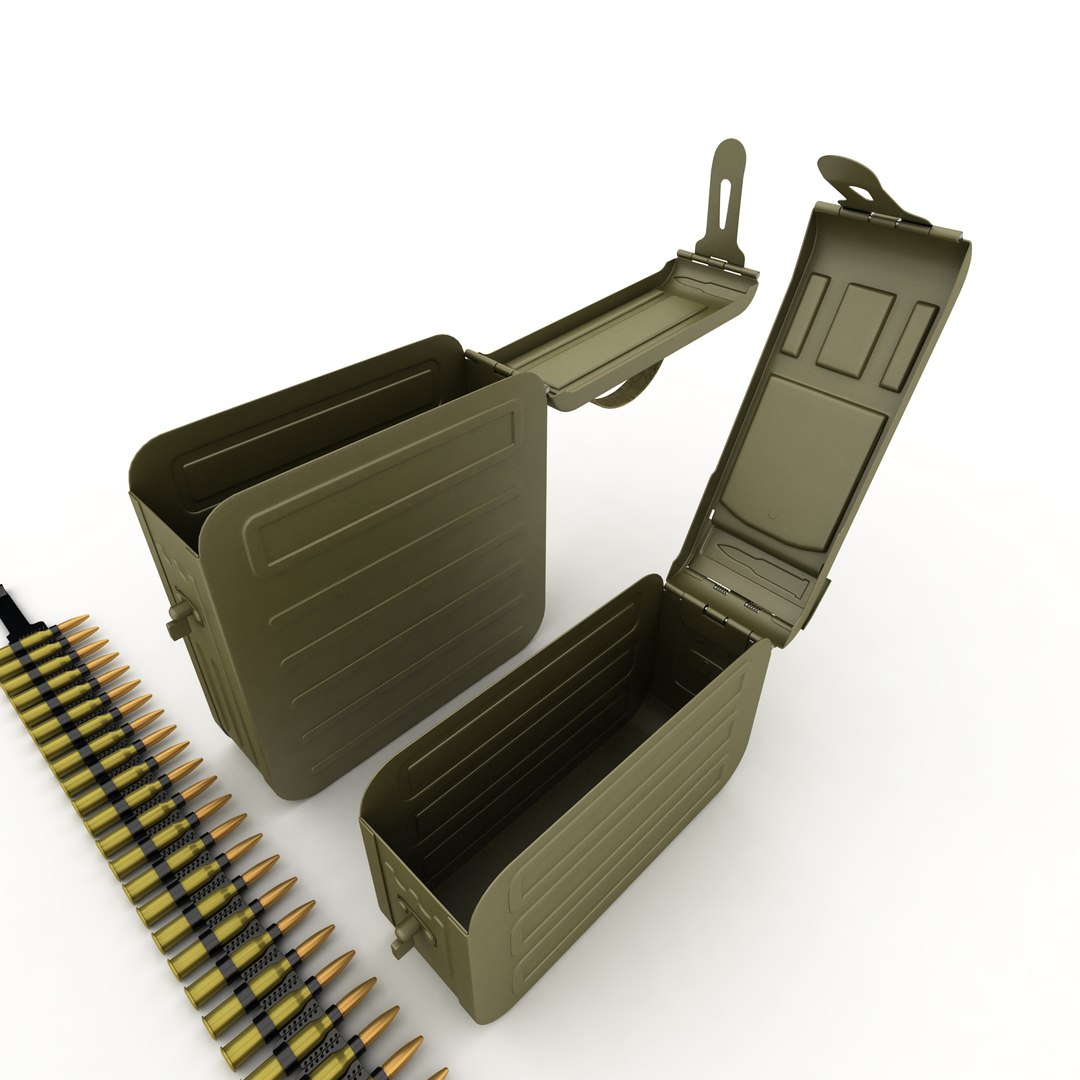 3D Model Ammunition Boxes Machine Gun - TurboSquid 1273649