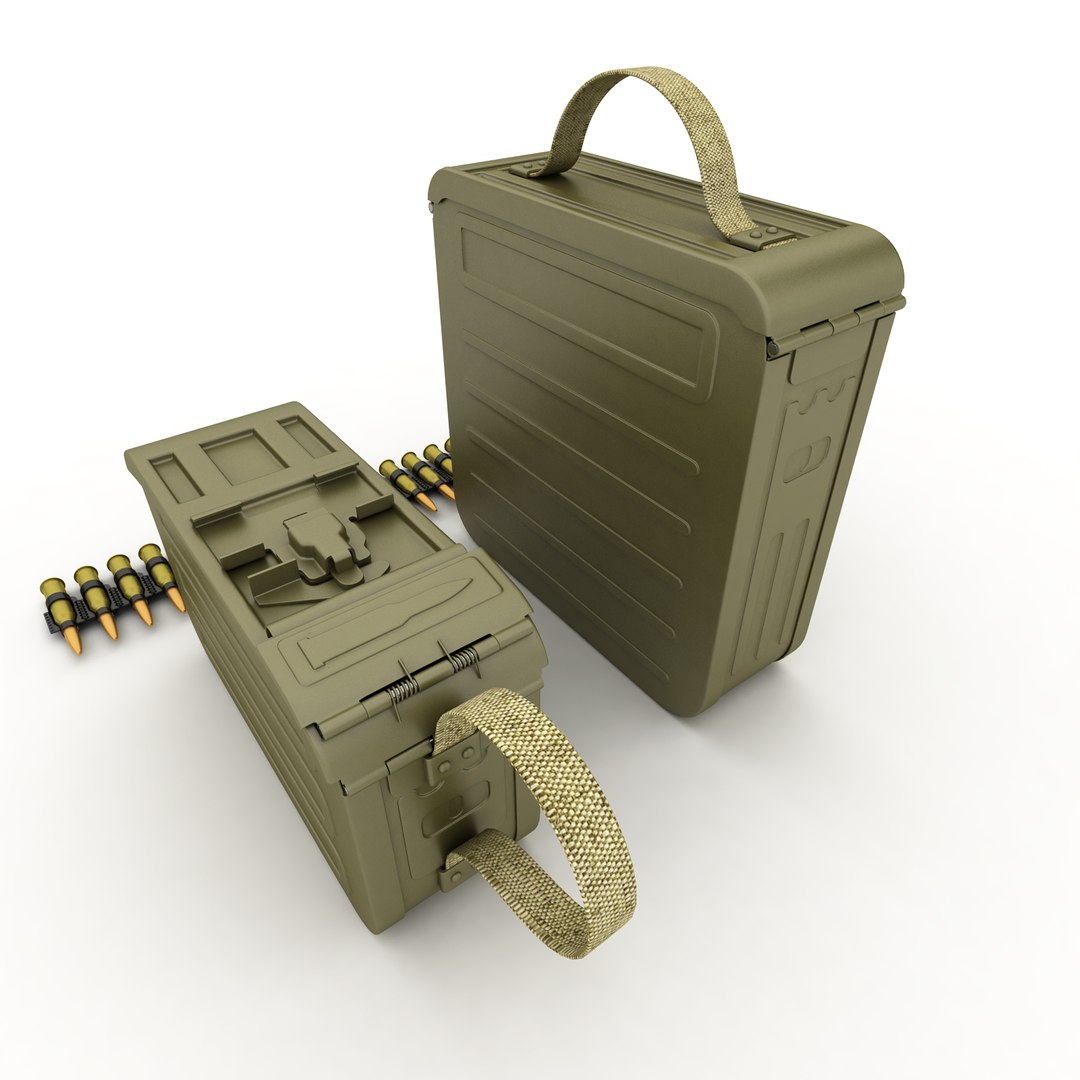 3D Model Ammunition Boxes Machine Gun - TurboSquid 1273649