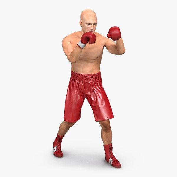 3d model boxer man rigged 2