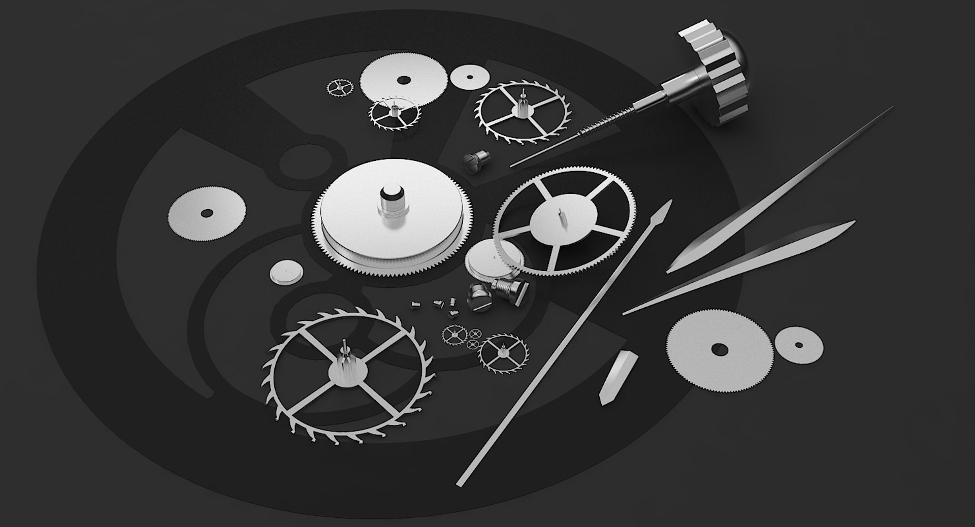 3D watch mechanism model TurboSquid 1366086