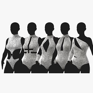 5 female leotard 3D model