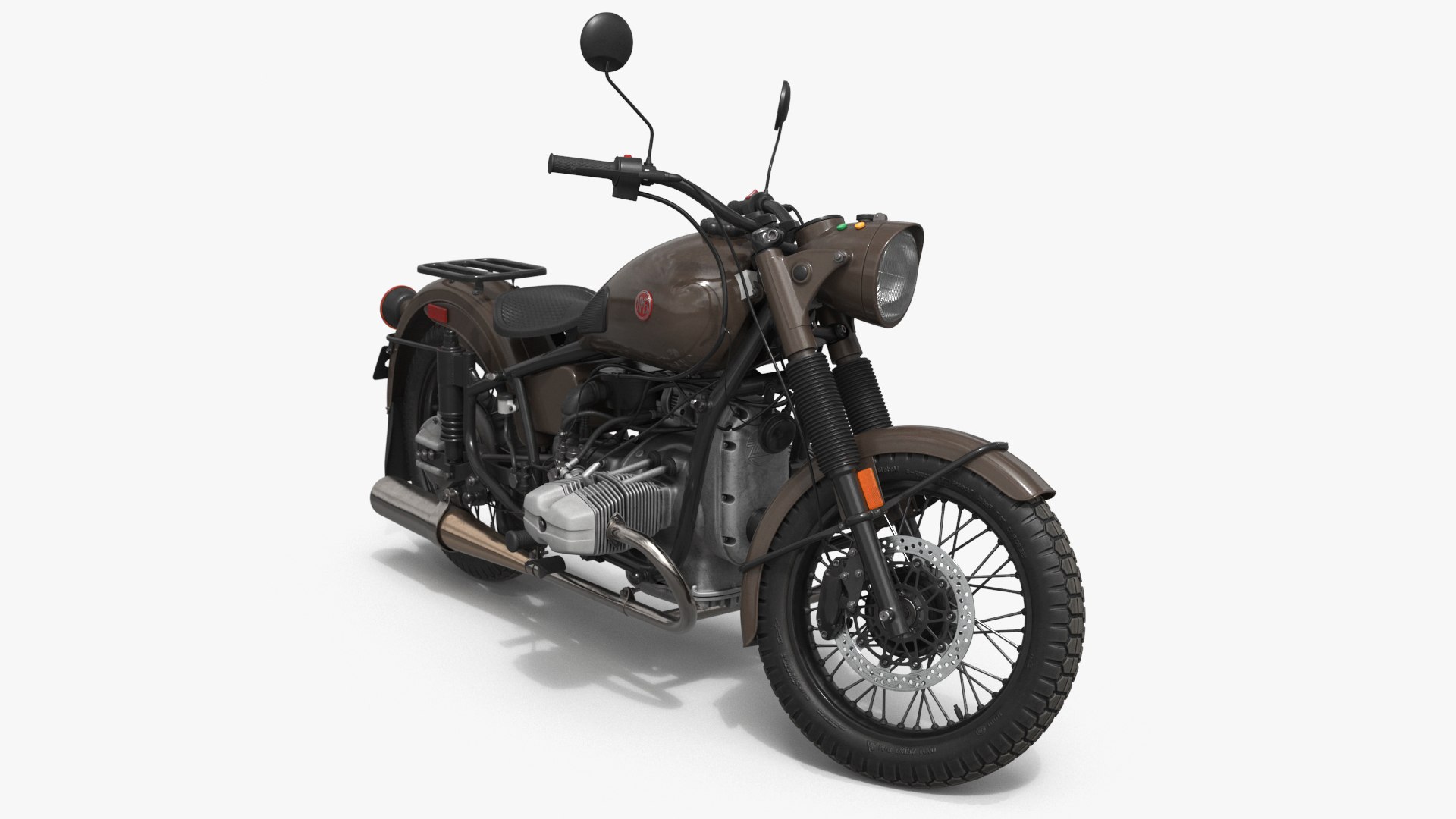 Brown Motorcycle Ural M70 Rigged for Maya 3D model preview