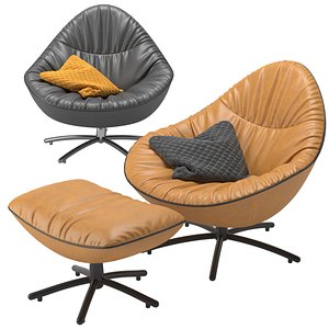 - armchair footstool 3D model