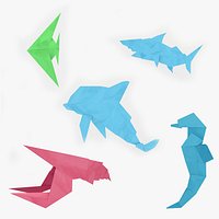 Origami fishes 1-5
