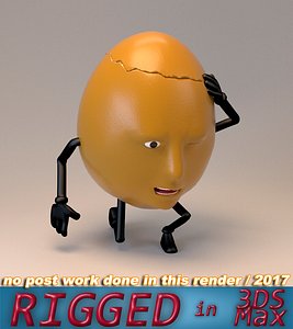 3D model humpty dumpty egg face