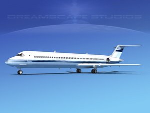 3d model turbines dc-9-50 douglas dc-9 aircraft