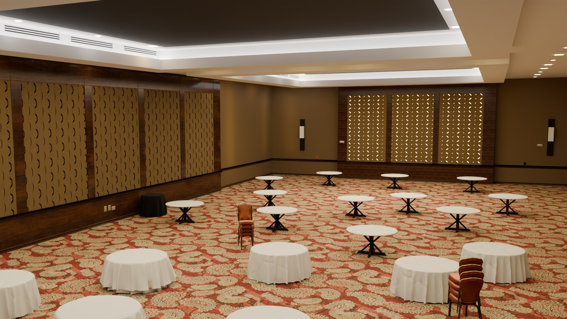 3D Big Hotel Ballroom Model - TurboSquid 2271952