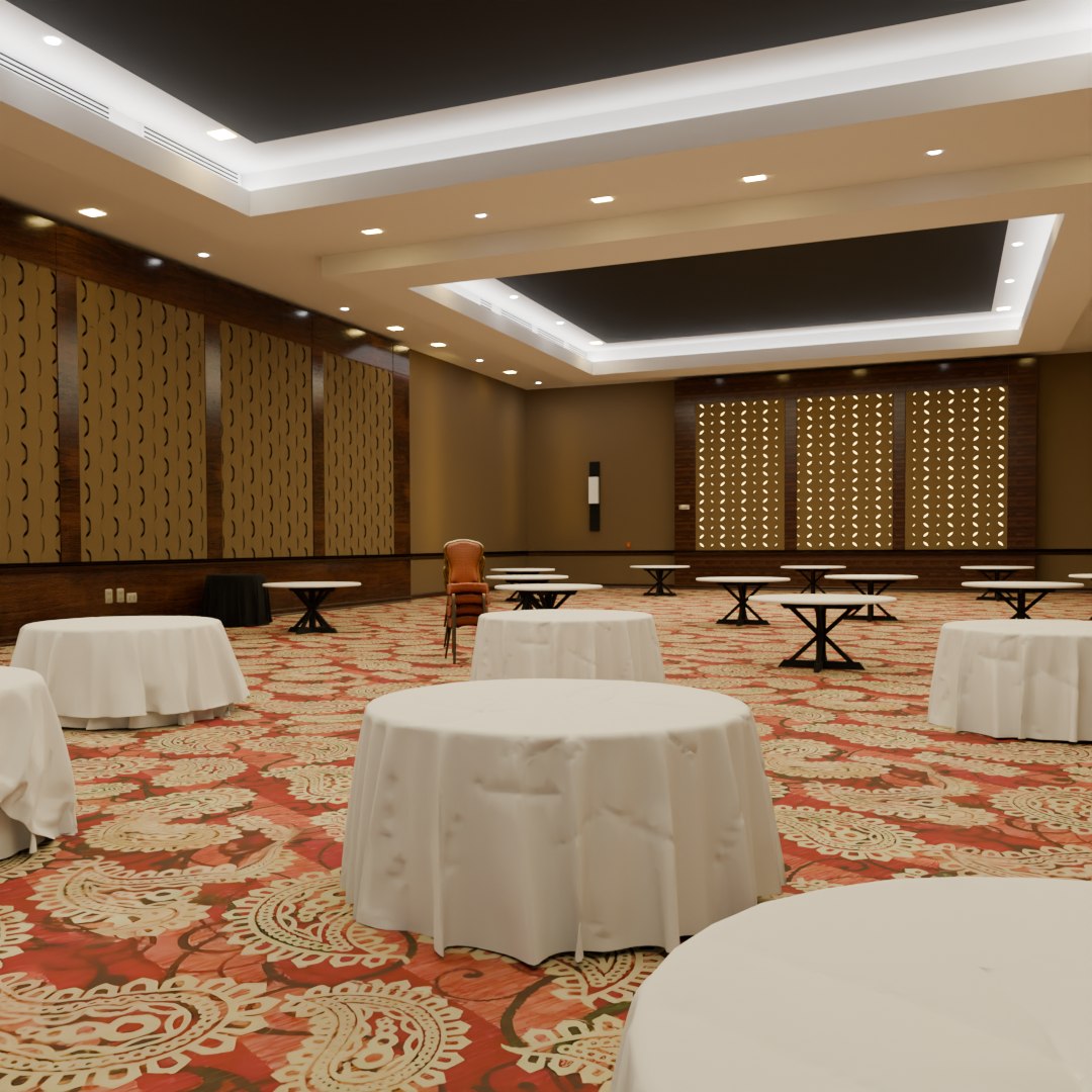 3D Big Hotel Ballroom Model - TurboSquid 2271952
