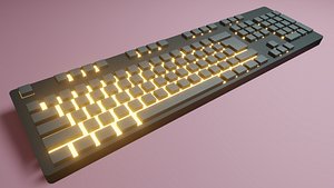 Low Poly Backlit Keyboard model