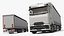 Heavy Duty Electric Tractor With Cargo Trailer White Rigged for Maya