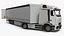 Heavy Duty Electric Tractor With Cargo Trailer White Rigged for Maya
