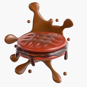 3D 3D Pancake Chocolate model