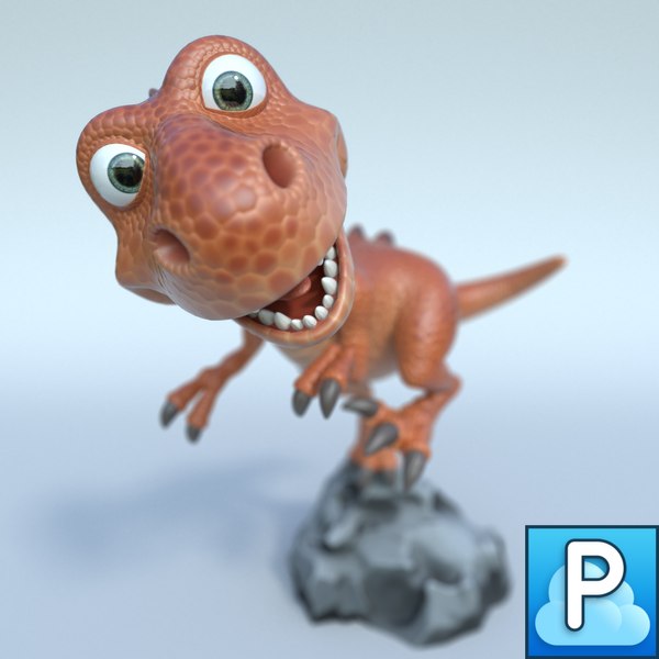 Desenho animado Tiranossauro T-Rex 1 Modelo 3D - TurboSquid 2100262