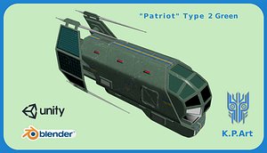 3D space ship patriot type
