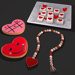 3D Valentines Heart Trinket and Cookies