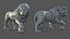 Lions Statues 3D model