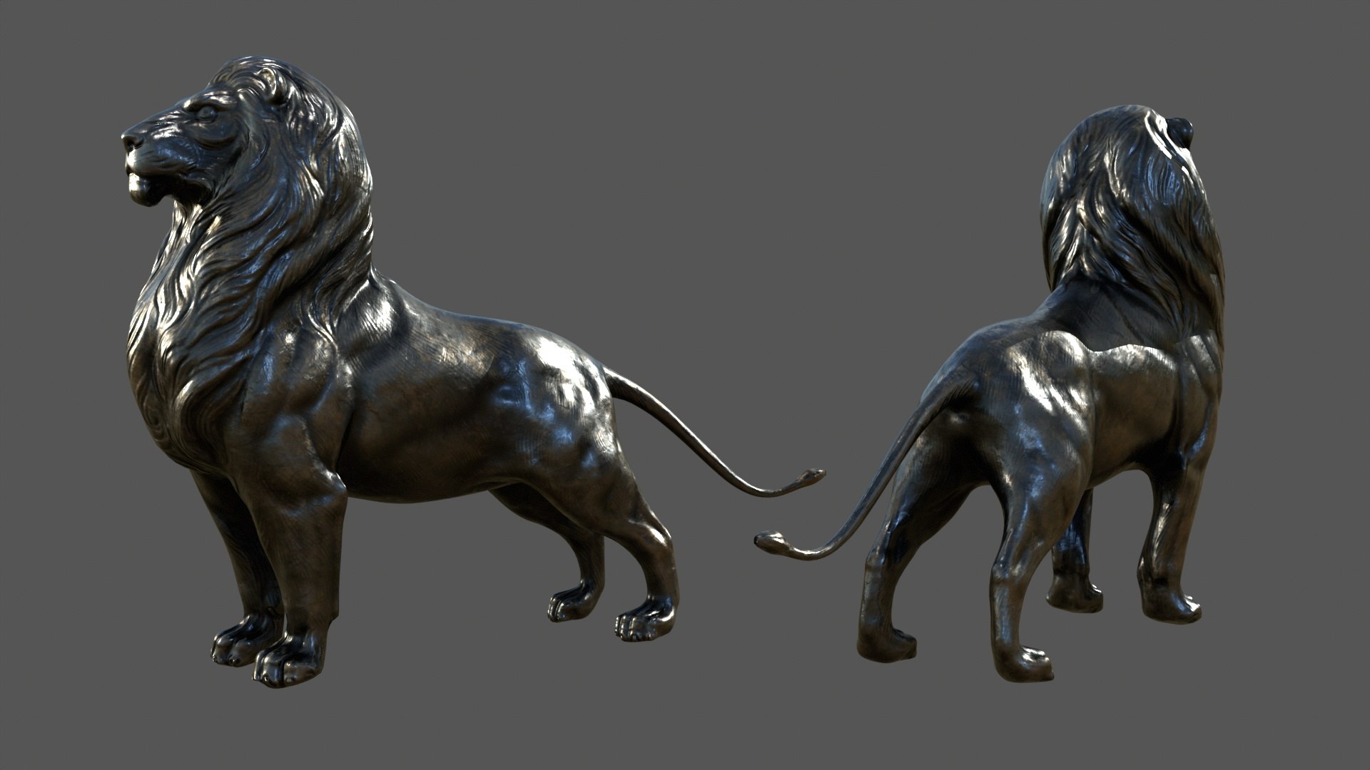 Lions Statues 3D Model - TurboSquid 2342219