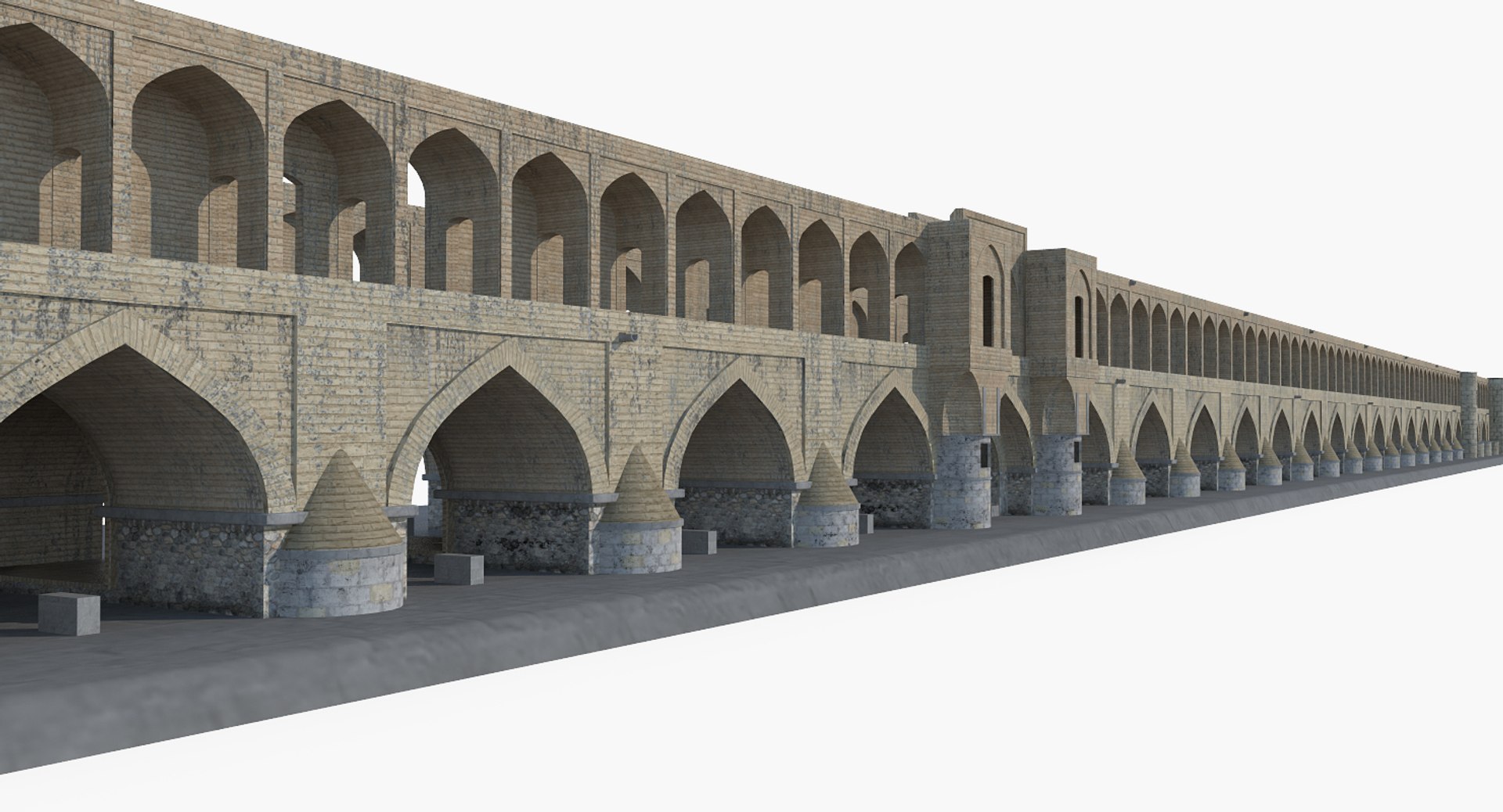 Si-o-seh Pol Bridge of 33 Arches 3D Model 3D model preview