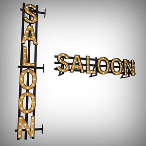 3D bulb sign saloon