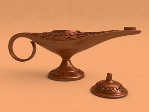 antique oil lamp c4d