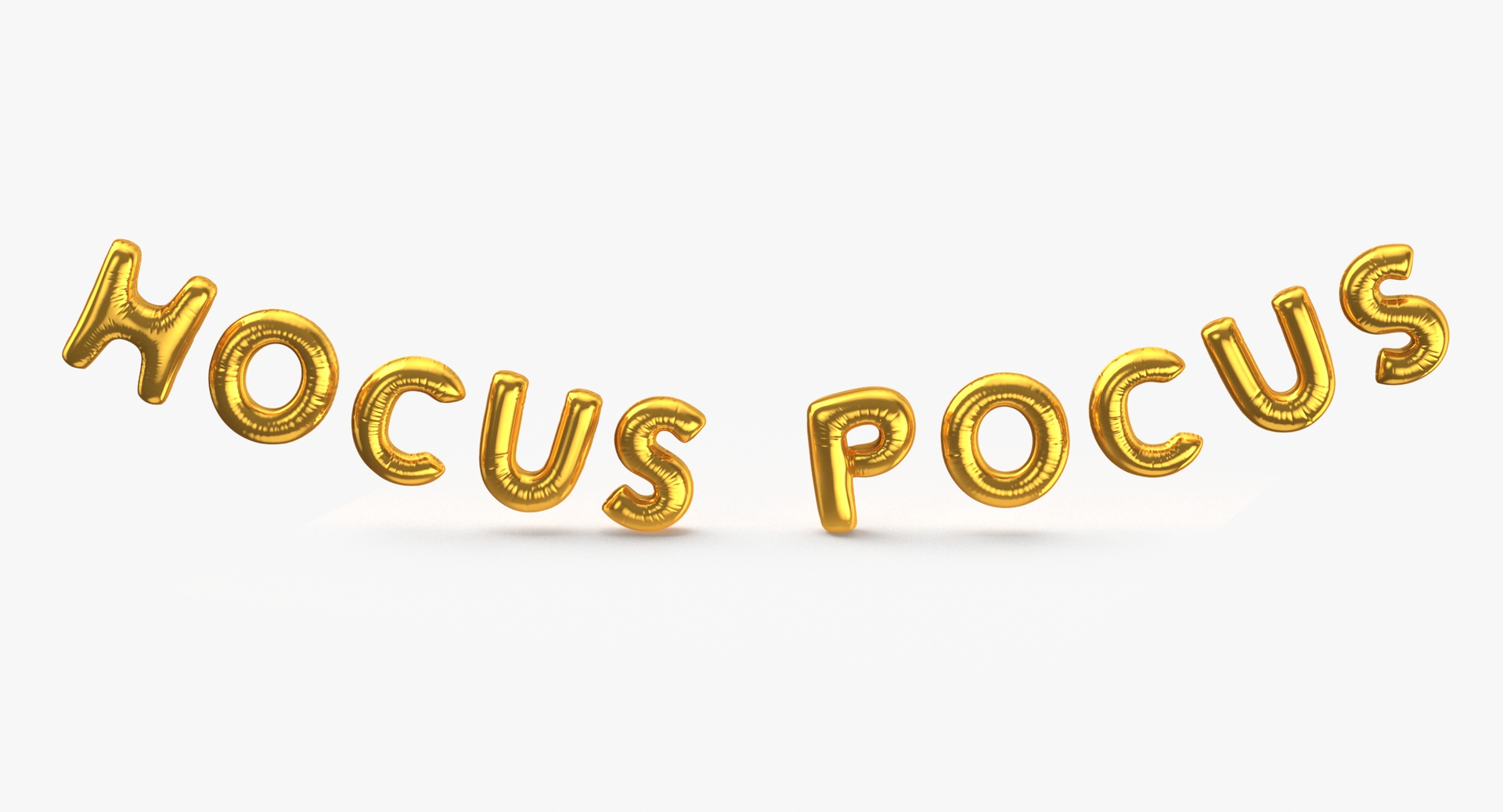 3D Foil Baloon Words HOCUS POCUS Gold - TurboSquid 1740116