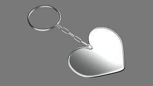 Keychain Six 3D Model key ring with chain 3D