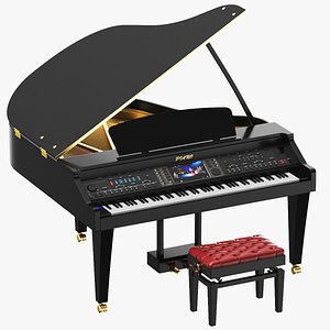 Detailed Digital Grand Piano 3D model