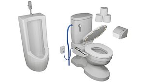 Restroom-toilet 3D