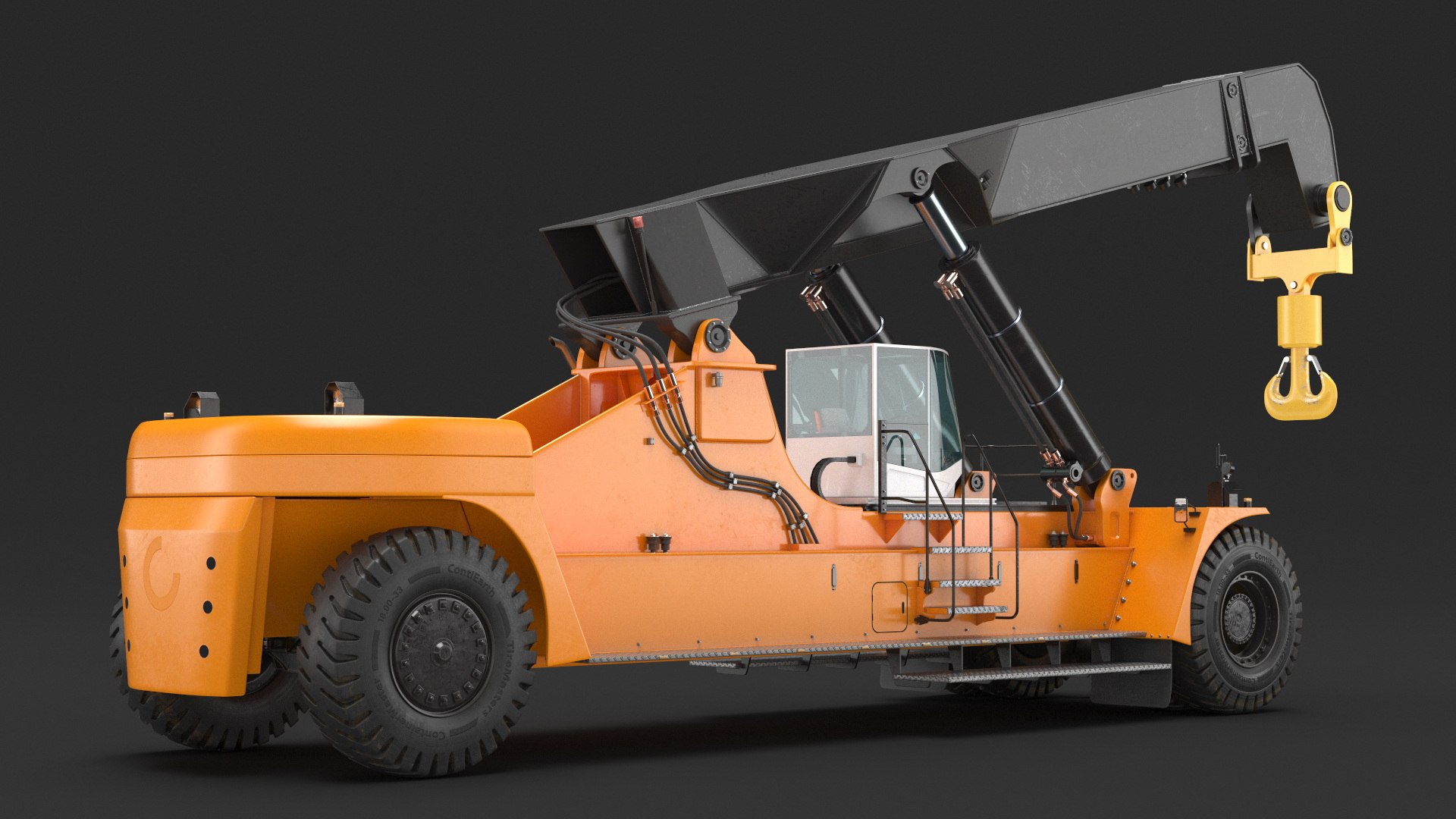 Reachstacker Container Loader Rigged For Cinema 4D 3D Model ...