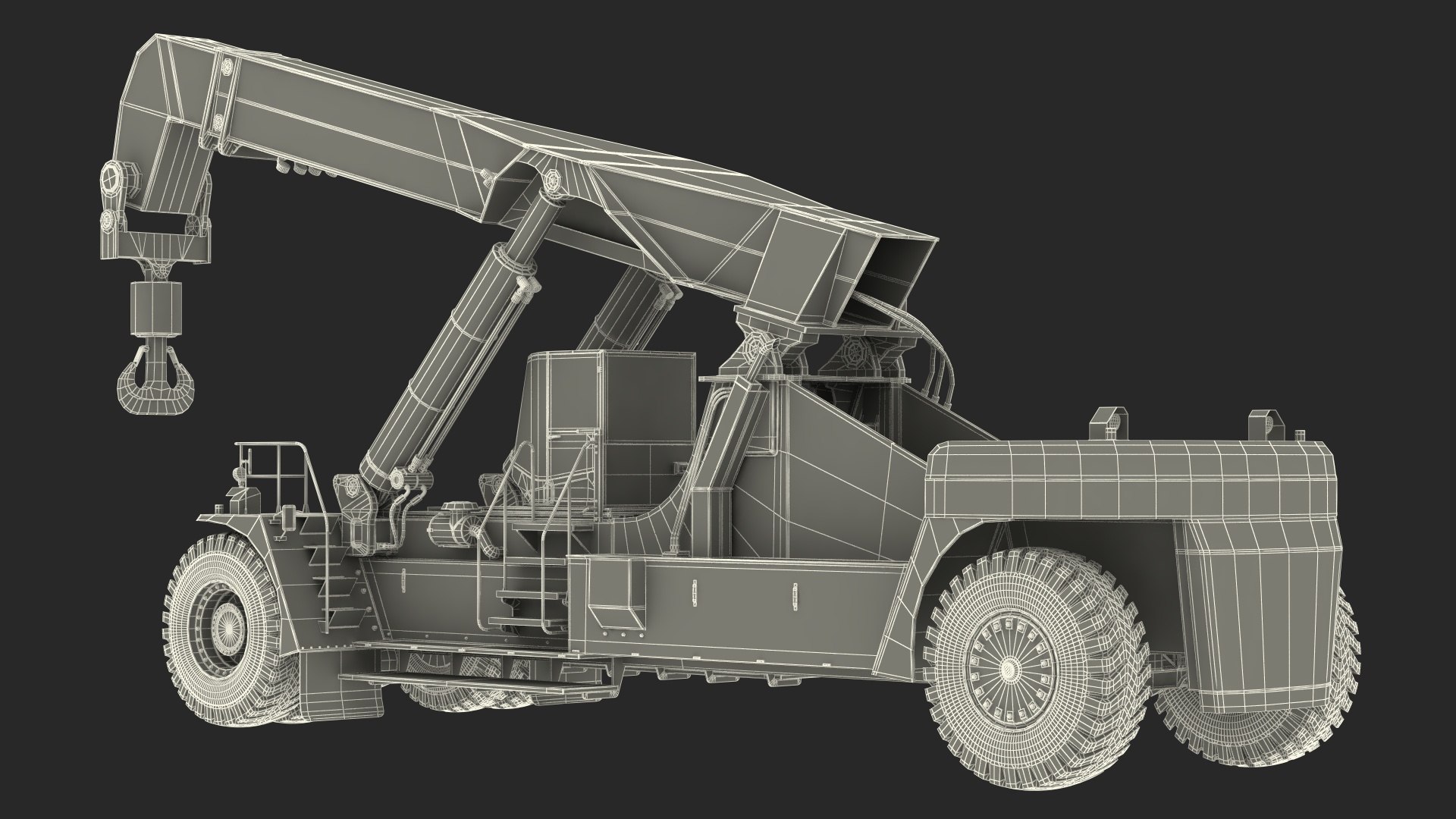 Reachstacker Container Loader Rigged For Cinema 4D 3D Model ...
