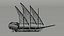 3D Low-poly Cartoon medieval fantasy ship 2 Polygonal Style model