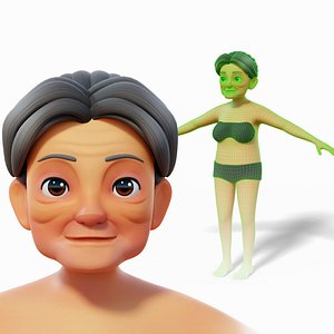 Cartoon Base Mesh Old Female