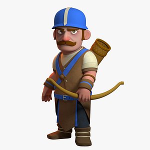 Rigged Cartoon Archer Character