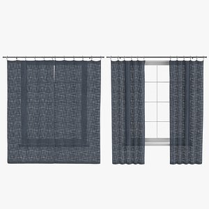 3D model contemporary curtains