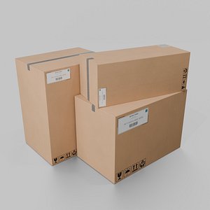 3D Versatile Cardboard Box Kit - Rigged and Customizable