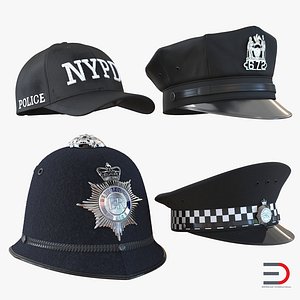 Police Hats 3D Models Collection 2
